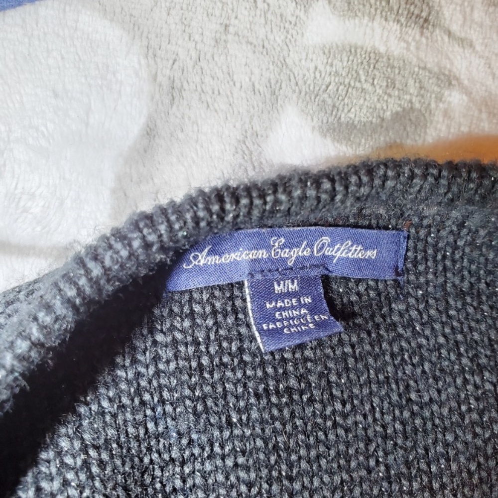 American Eagle Knit Black Cardigan - Medium